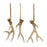Melrose Rustic Deer Antler Hanging Ornament/Rope Tie, Set of 12, Brown