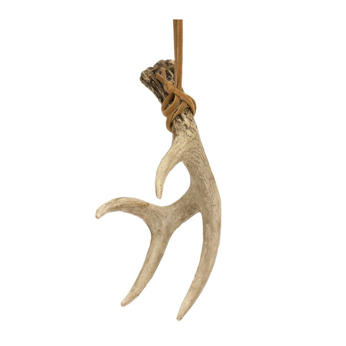 Melrose Rustic Deer Antler Hanging Ornament/Rope Tie, Set of 12, Brown