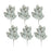 Melrose Frosted Winter Magnolia Leaf Spray, Set of 6, White/Brown - 84294DS