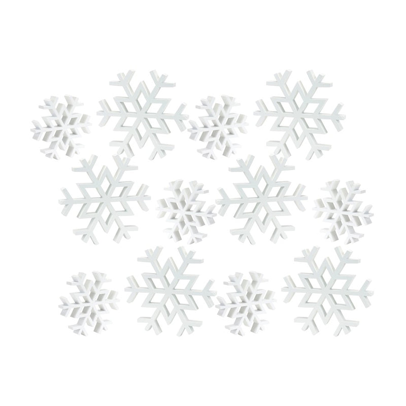Melrose Traditional White Cut Out Snowflake Decor, Set of 12, White - 84308DS
