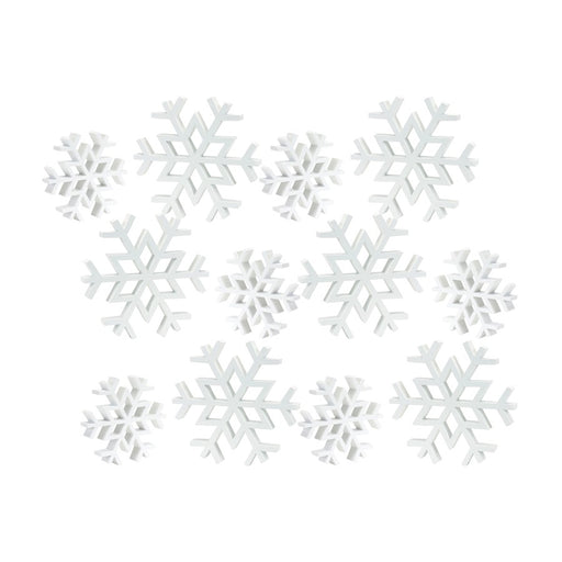 Melrose Traditional White Cut Out Snowflake Decor, Set of 12, White - 84308DS