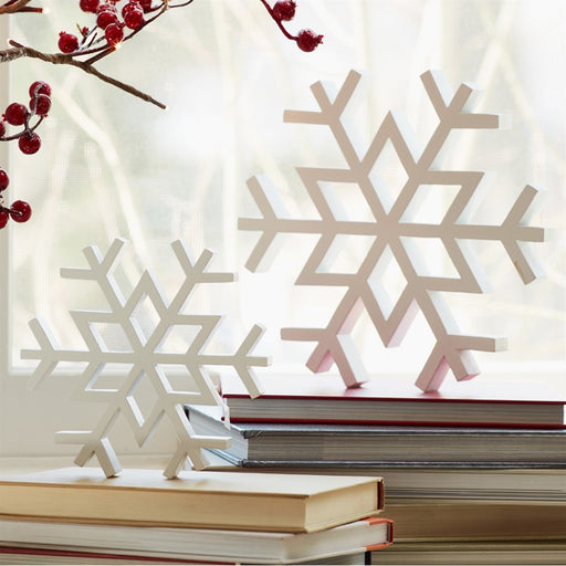Melrose Traditional White Cut Out Snowflake Decor, Set of 12, White