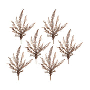 Melrose International Icy Winter Fern Spray, Set of 6, Brown/White - 84328DS