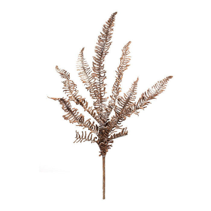 Melrose International Icy Winter Fern Spray, Set of 6, Brown/White
