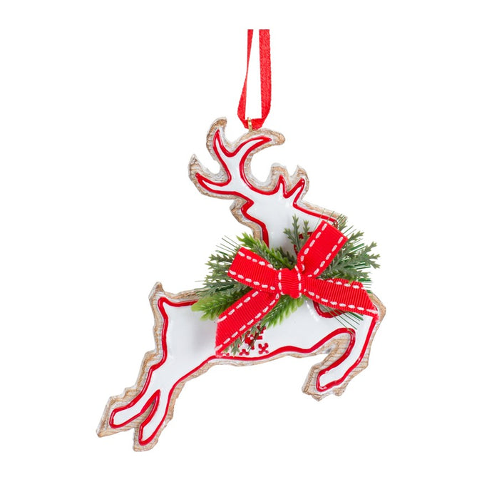 Melrose Nordic Snowflake Character Tree Ornament/Pine Bow Accent, Set
