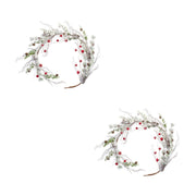 Melrose Snowy Flocked Twig Pine Garland/Sleigh Bells, Set of 2, White - 84398DS