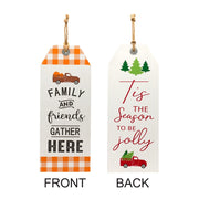 Melrose Reversible Fall Friends/Jolly Holiday Tag 23.5"H, White/Orange - 84472DS