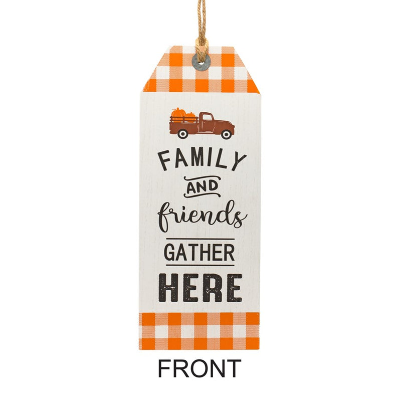 Melrose Reversible Fall Friends/Jolly Holiday Tag 23.5"H, White/Orange