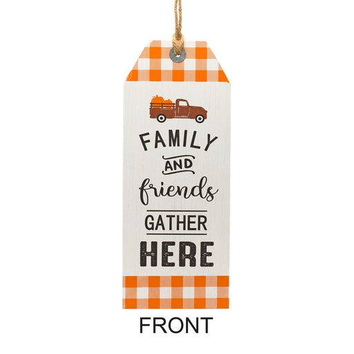 Melrose Reversible Fall Friends/Jolly Holiday Tag 23.5"H, White/Orange