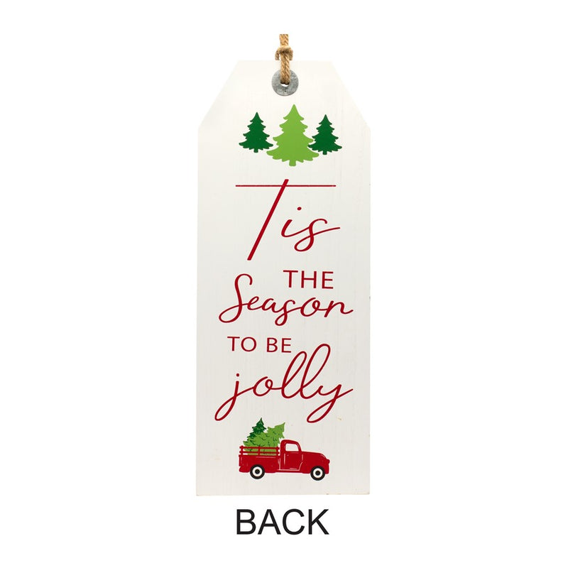 Melrose Reversible Fall Friends/Jolly Holiday Tag 23.5"H, White/Orange