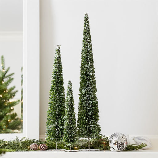 Melrose PVC Bottle Brush Design Pine Tree Decor/Stand, Set of 3, Green