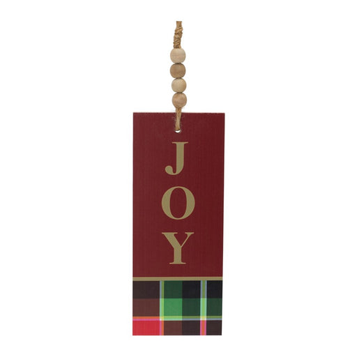 Melrose Wood Sentiment Tag Ornament, Set of 12, White/Green
