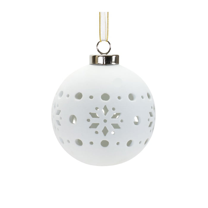 Melrose Porcela, Cut Out Ball Ornament/Nordic Design, Set of 6, White
