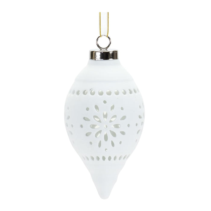 Melrose Porcela, Cut Out Ball Ornament/Nordic Design, Set of 6, White