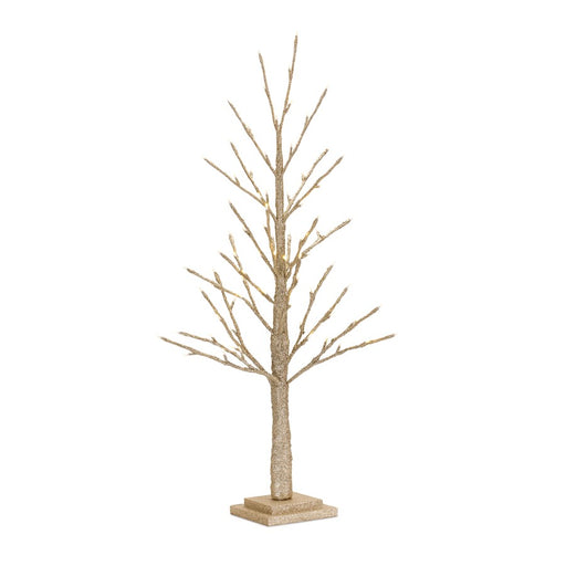 Melrose International LED Lighted Gold Twig Tree 36"H, Gold/Silver - 84544DS