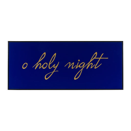 Melrose International O Holy Night Wall Sign 23.5"L, Blue/Gold - 84565DS
