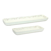 Melrose International White Washed Mango Wood Dough Bowl Tray, Set of - 85039DS