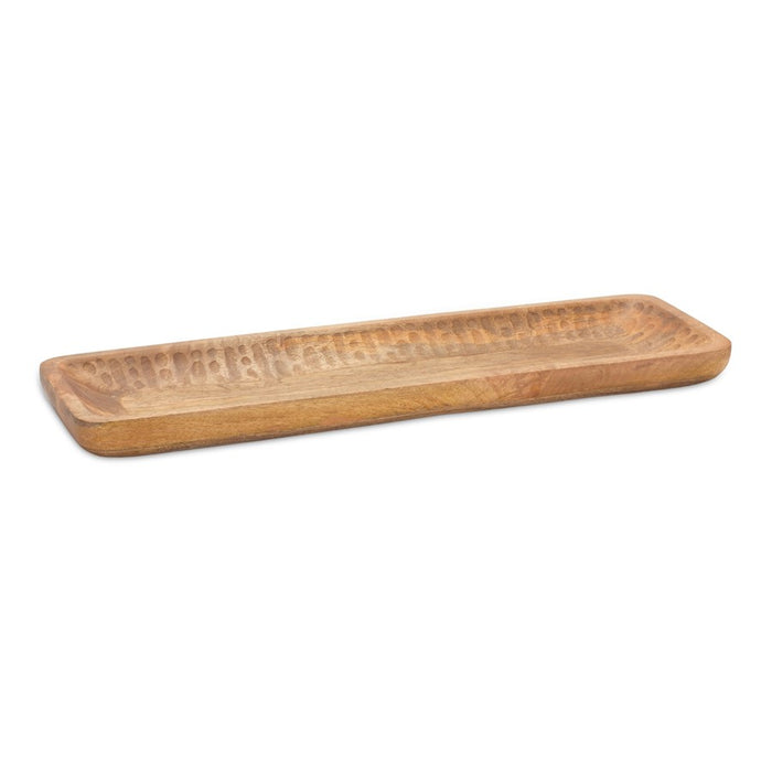 Melrose International Natural Mango Wood Dough Bowl Tray, Set of 2