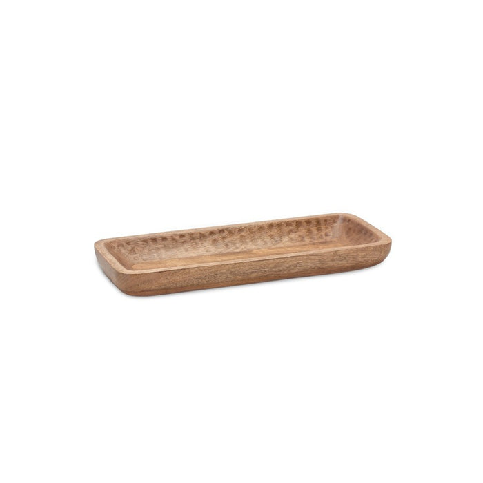Melrose International Natural Mango Wood Dough Bowl Tray, Set of 2