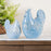Melrose Ceramic Chicken Shelf Sitter/Geometric Design, Set of 2, Blue