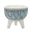 Melrose Int. Geo Leaf Planter/Legs, Set of 2, White/Blue