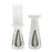 Melrose International Ceramic Candle Holder, Set of 2, White/Black - 85065DS
