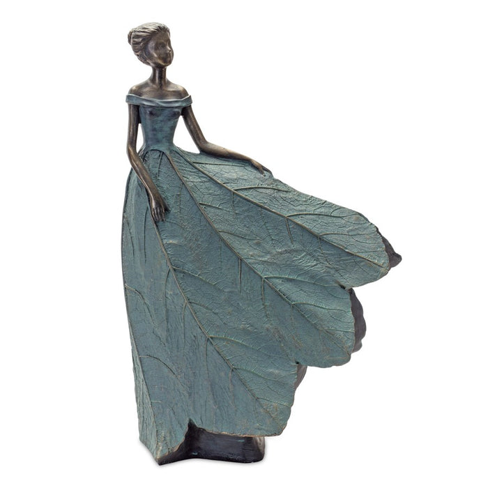 Melrose Fairy Figurine/Flower Petal Dress, Set of 2, Blue/Bronze