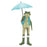 Melrose Garden Frog/Umbrella/Rainboot Accent, Set of 2, Blue/Green