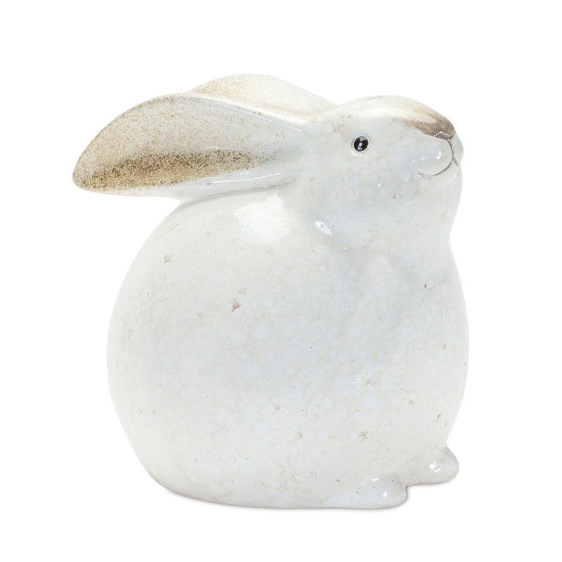 Melrose Rustic Terra Cotta Bunny Figurine (Set of 4), White/Brown