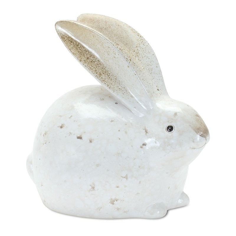 Melrose Rustic Terra Cotta Bunny Figurine (Set of 4), White/Brown