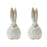 Melrose Rustic Terra Cotta Bunny Figurine, Set of 2, White/Gold - 85077DS