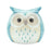 Melrose Whimsical Pastel Terra Cotta Owl, Blue/Pink/Grey
