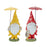Melrose Garden Gnome/Umbrella/Woodland Animals, Set of 4, Yellow/Red