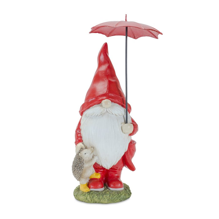 Melrose Garden Gnome/Umbrella/Woodland Animals, Set of 4, Yellow/Red