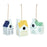 Melrose Hanging Bird House Garden Decor, Set of 3, Blue/White/Red - 85099DS