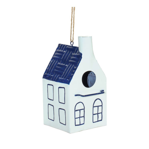 Melrose Hanging Bird House Garden Decor, Set of 3, Blue/White/Red