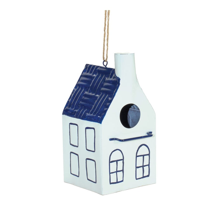 Melrose Hanging Bird House Garden Decor, Set of 3, Blue/White/Red