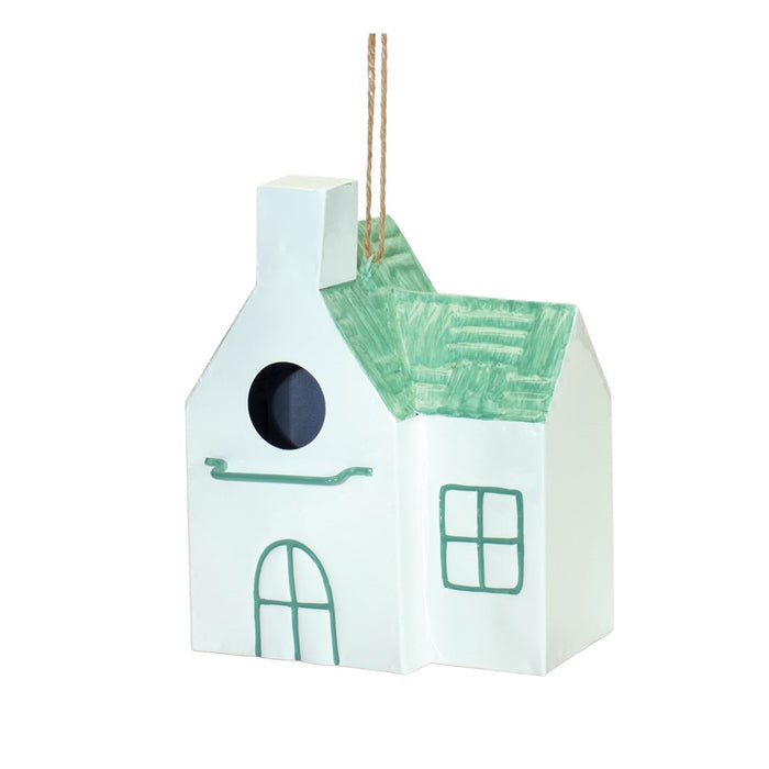 Melrose Hanging Bird House Garden Decor, Set of 3, Blue/White/Red