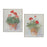 Melrose Framed Potted Geranium Print, Set of 2, Beige/Red/Green - 85118DS