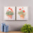 Melrose Framed Potted Geranium Print, Set of 2, Beige/Red/Green