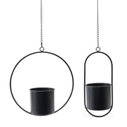 Melrose International Modern Hanging Planter/Frame, Set of 2, Black - 85125DS
