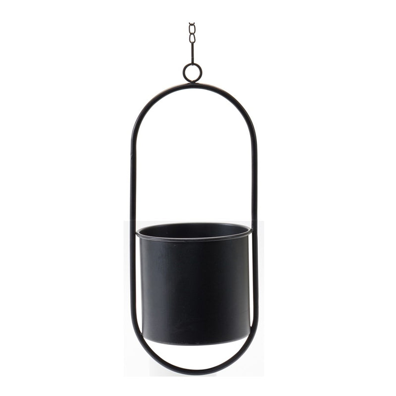 Melrose International Modern Hanging Planter/Frame, Set of 2, Black