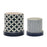 Melrose Geometric Pattern Planter/Plate, Set of 2, Blue/White - 85139DS