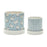 Melrose Chicken Pattern Planter/Plate, Set of 2, Blue/White - 85141DS