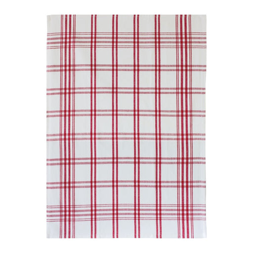 Melrose International Striped Tea Towel, Set of 3, Red/White