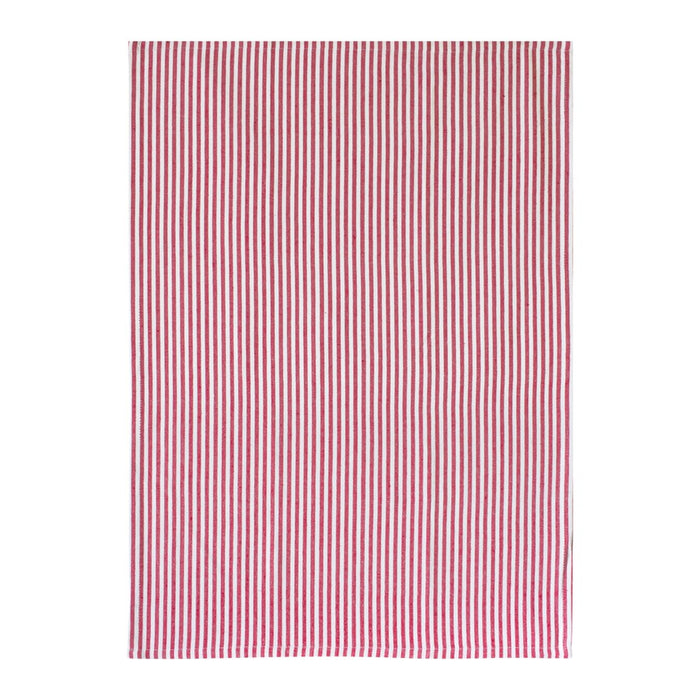 Melrose International Striped Tea Towel, Set of 3, Red/White