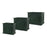 Melrose International Wood Rectangle Platner Box, Set of 3, Green - 85164DS