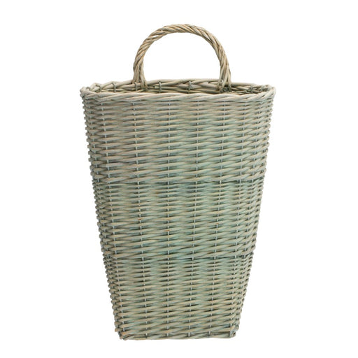 Melrose International Sage Woven Wicker Wall Baskets, Set of 2, Blue