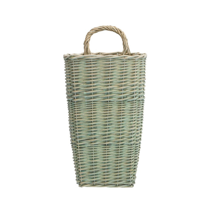 Melrose International Sage Woven Wicker Wall Baskets, Set of 2, Blue