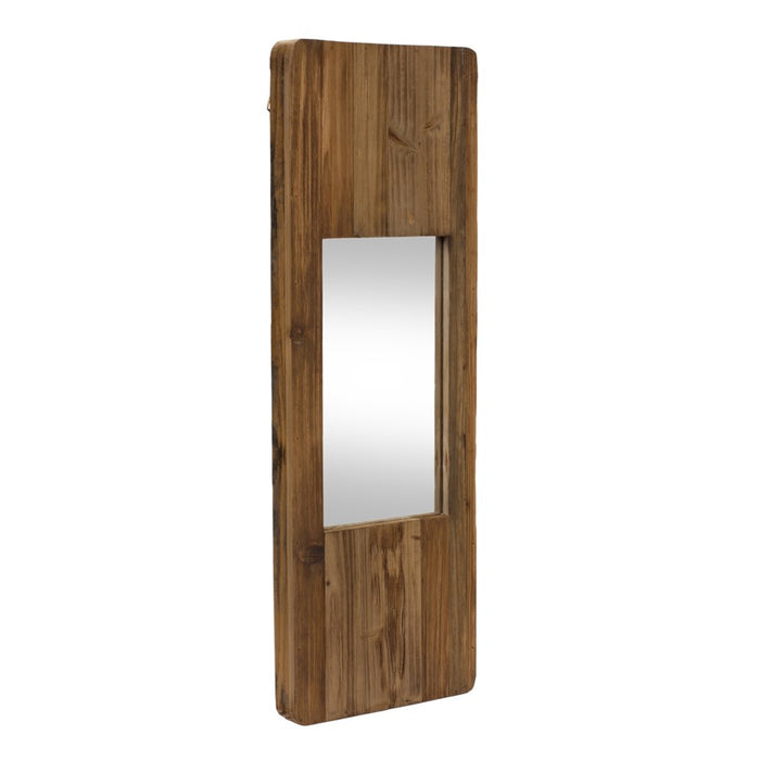 Melrose International Rustic Wooden Wall Mirror 29"H, Brown - 85176DS